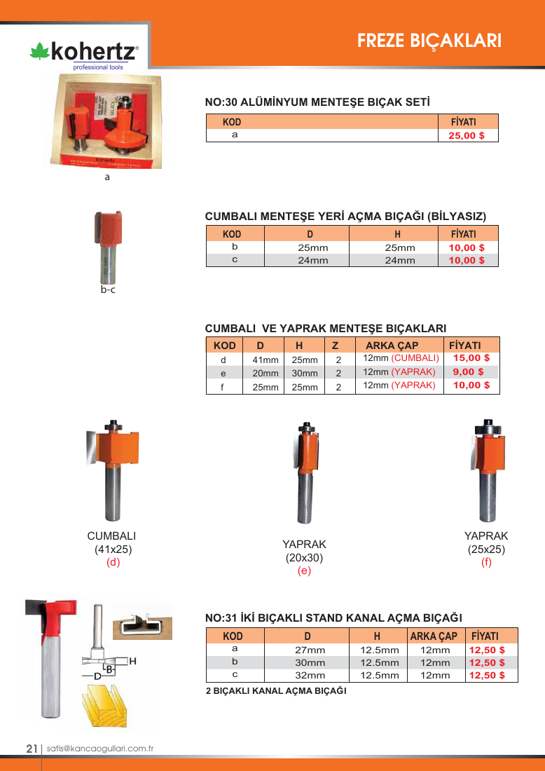 CUMBALI VE YAPRAK MENTEŞE BIÇAKLARI - YAPRAK