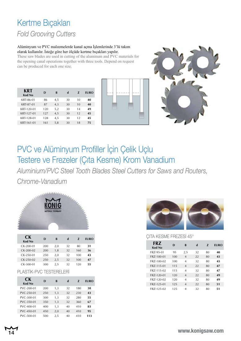 PLASTİK-PVC TESTERELERİ FRZ-115-02 115 4 32 80 47 - EURO