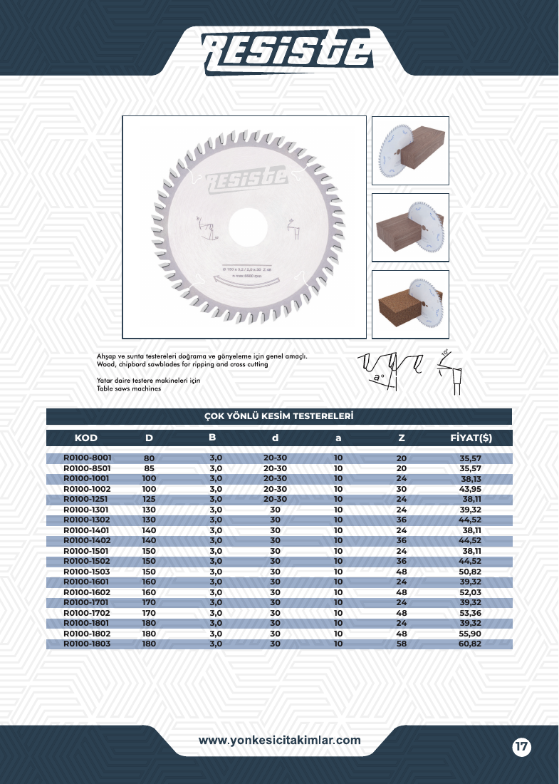 ÇOK YÖNLÜ KESİM TESTERELERİ - R0100-8001