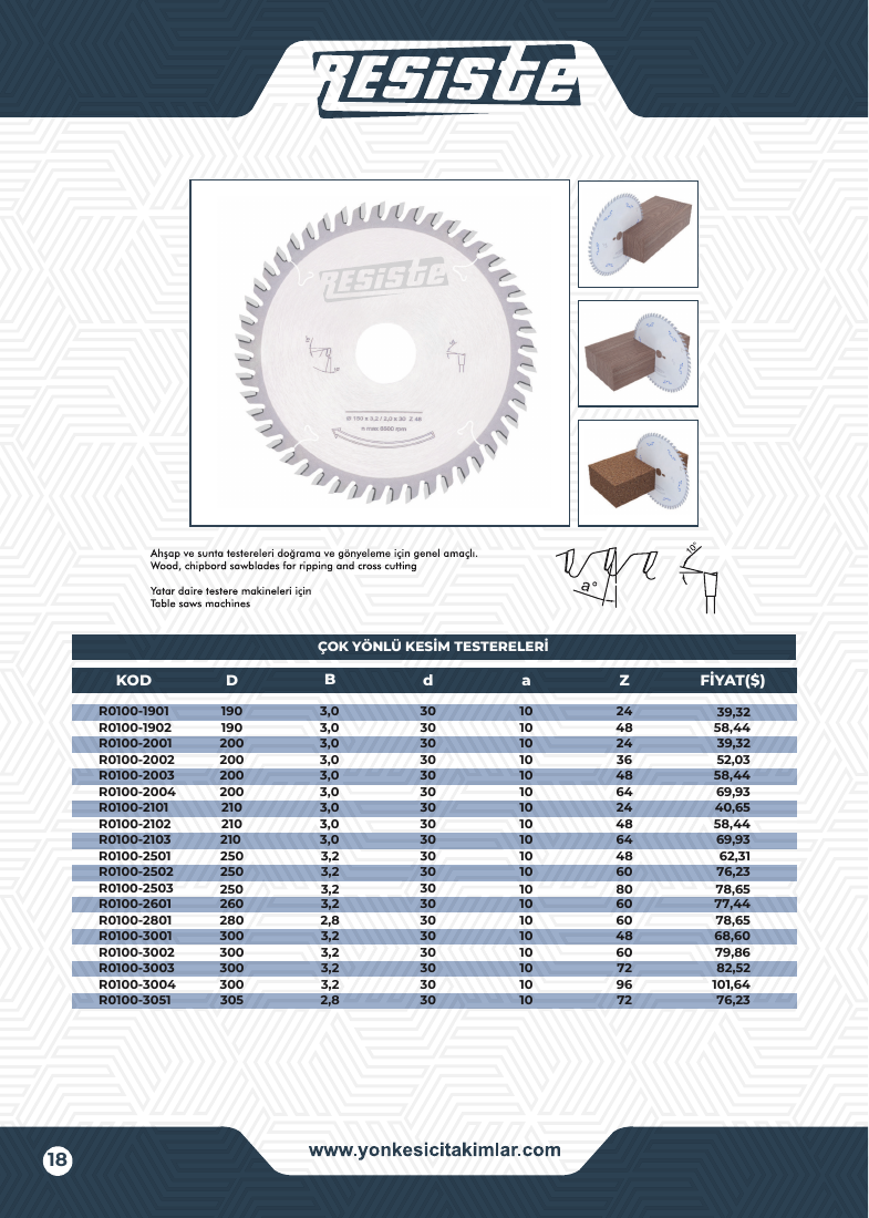 ÇOK YÖNLÜ KESİM TESTERELERİ - R0100-3003