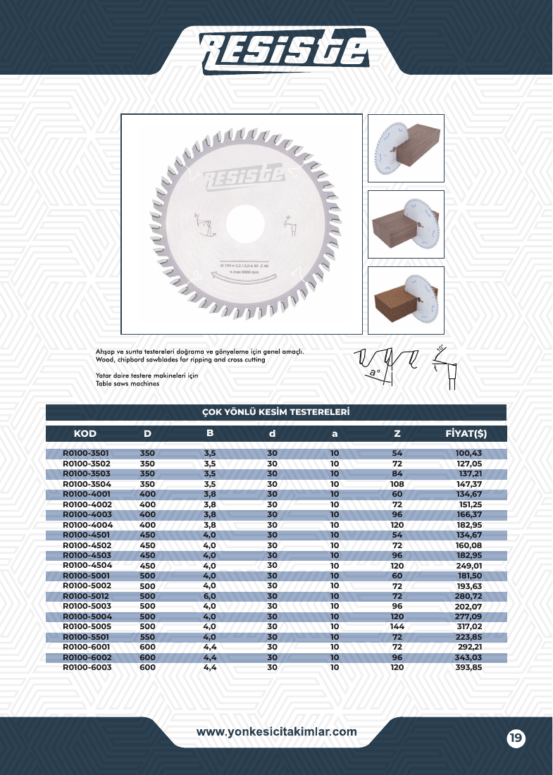ÇOK YÖNLÜ KESİM TESTERELERİ - R0100-3503