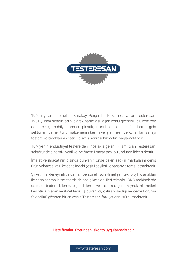 Testeresan freze bıçakları · 1981
